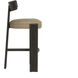 Horton 41 inch Dark Brown / Sahara Sand Leather Barstool